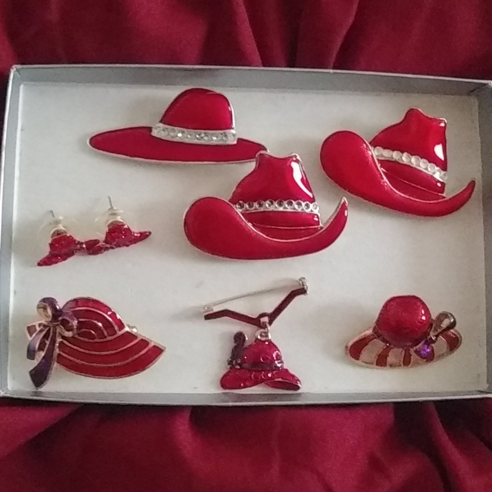 Lot of Hat pins & Earrings Set